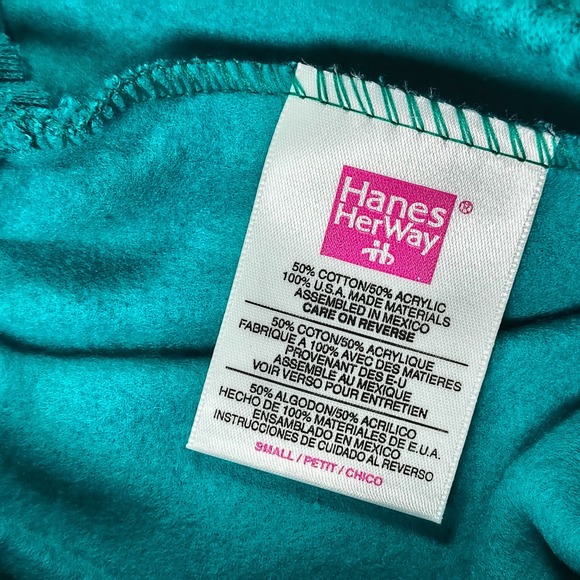 Vintage Hanes Her Way Sweatpants Women Small Green Roomy Fit Tapered 90s USA NWT - Picture 6 of 13